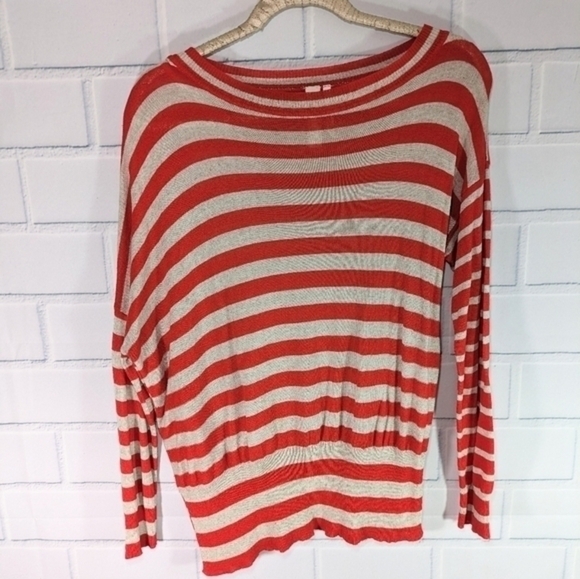 Ischiko Orange/Oatmeal Asymmetric Tunic Sweater - Picture 3 of 6